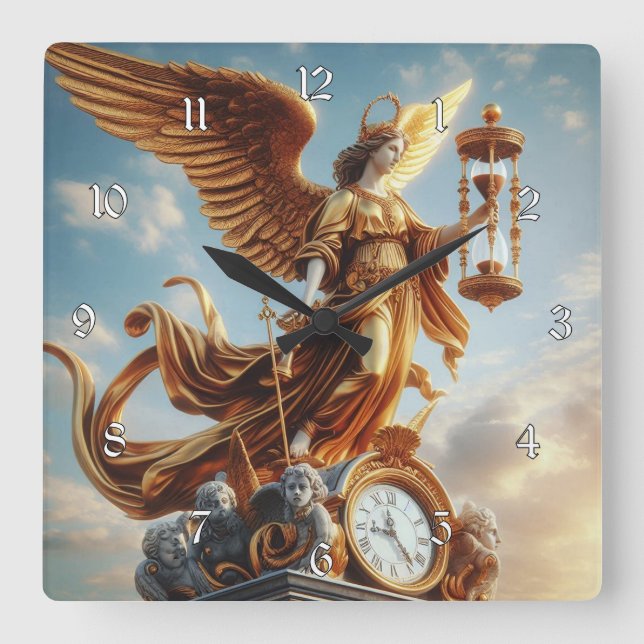 Beautiful Angel of Time Square Wall Clock (Front)