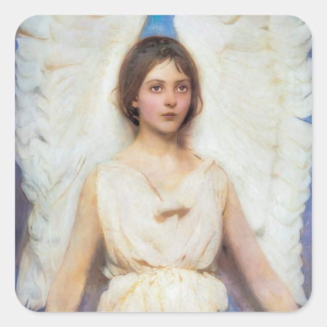 Beautiful Angel Vintage Square Sticker (Front)