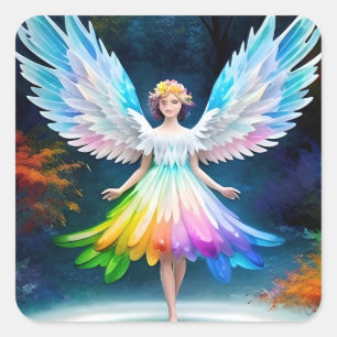 Beautiful Angel Wings Art-35444 Square Sticker