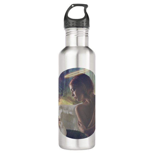 Beautiful Angel with Fairy Fantasy Art 710 Ml Water Bottle (Front)