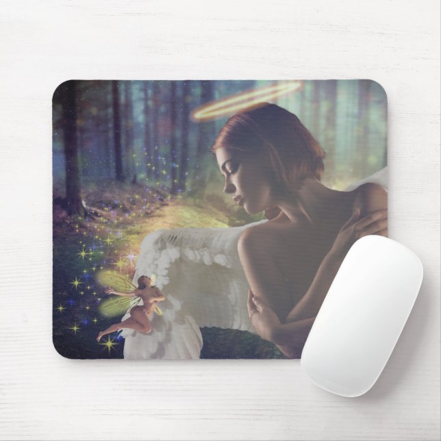 Beautiful Angel with Fairy Fantasy Art Mouse Pad (With Mouse)
