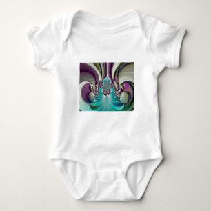 Beautiful Angelic Purple and Cyan Abstract Print Baby Bodysuit