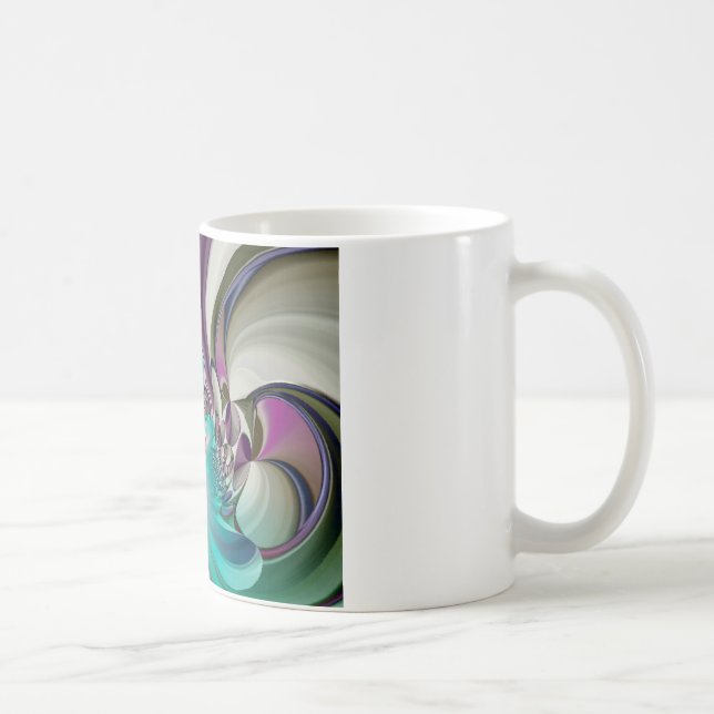 Beautiful Angelic Purple and Cyan Abstract Print Coffee Mug (Right)