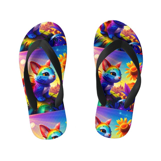 Beautiful Animal Three Kid's Flip Flops (Footbed)