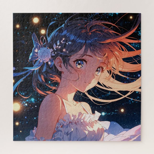 Beautiful anime girl illustration jigsaw puzzle (Vertical)