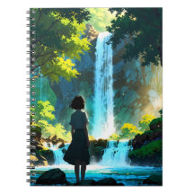 Beautiful Anime Waterfall Illustration