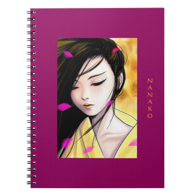 Beautiful Anime Woman Artwork Personalized Notebook (Front)