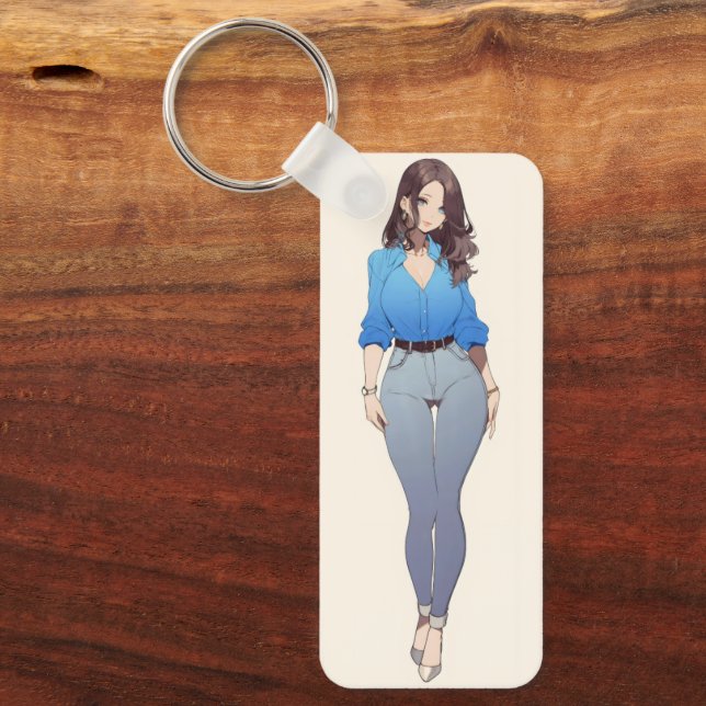Beautiful Anime Woman Keychain (Front)
