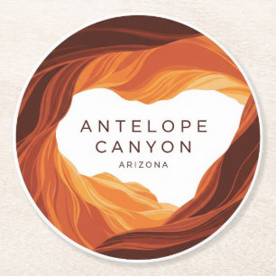 Beautiful Antelope Canyon Navajo Nation Round Paper Coaster