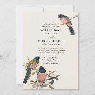 Beautiful Antique Birdie Invitation Suite
