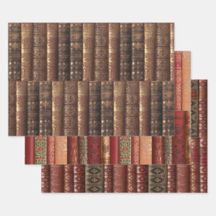 Beautiful Antique Book Spines  Wrapping Paper Sheet