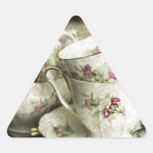 beautiful antique china cups triangle sticker
