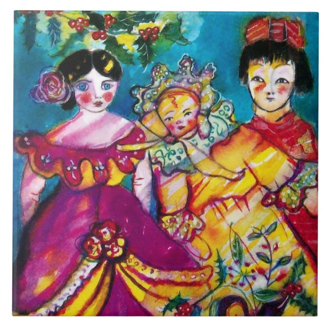 BEAUTIFUL ANTIQUE DOLLS TILE (Front)