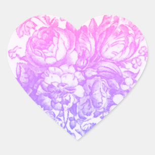 Beautiful antique floral heart sticker