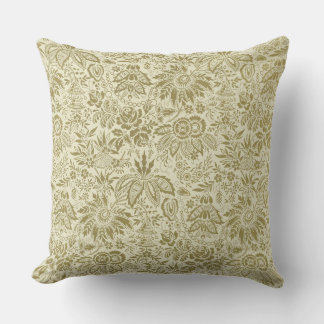 Beautiful Antique Floral Throw Pillow