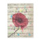 Beautiful antique poppy flower music notes