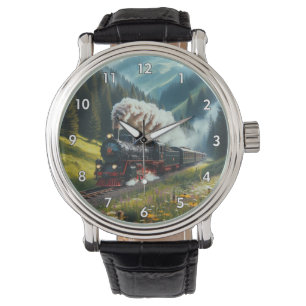 Beautiful Antique Steam Engine Locomotive Watch