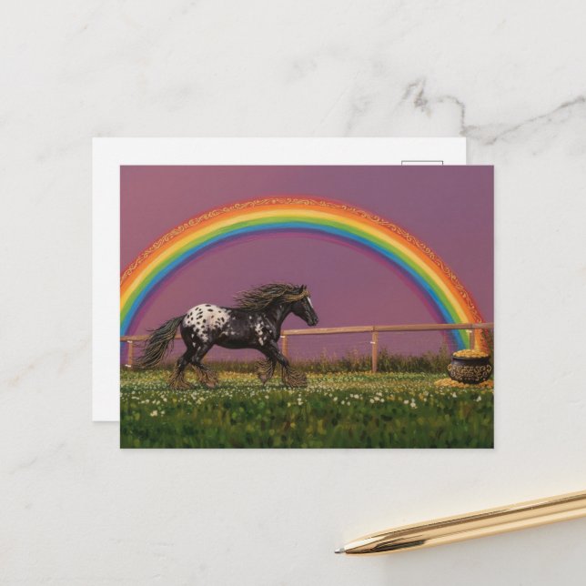Beautiful Appaloosa at the Rainbow Postcard (Front/Back In Situ)