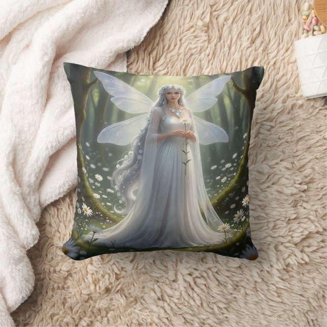 Beautiful April Diamond Fairy Throw Pillow (Blanket)