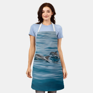 Beautiful Aquatic Dolphins Apron