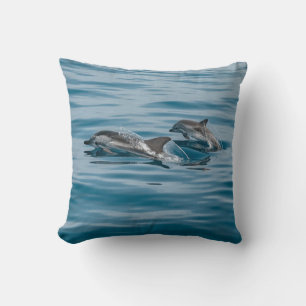 Beautiful Aquatic Dolphins Throw Pillow