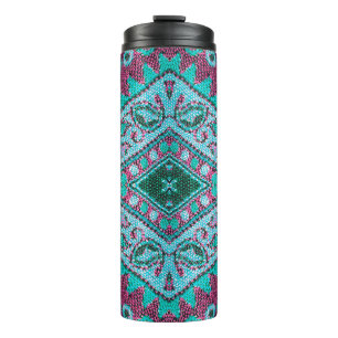 Beautiful, arab, arabic, arabian, arabian fabric thermal tumbler