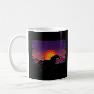 Beautiful Arabian Horse Sunset Silhouette Horses  Coffee Mug