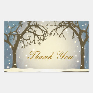 Beautiful Arched Winter Trees Thank You Stickers