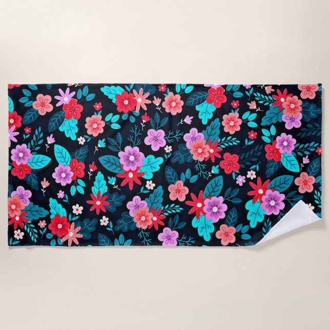 Beautiful Arrangement Ditsy Floral Pattern-56576 Beach Towel (Front)