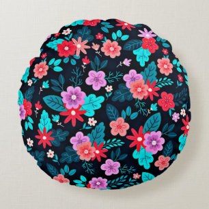 Beautiful Arrangement Ditsy Floral Pattern-56576 Round Pillow