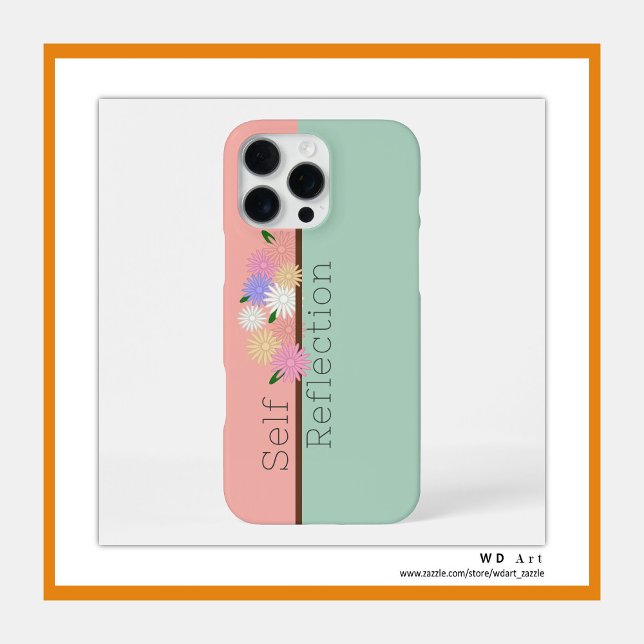 Beautiful Arrangement of Colourful Daisies on Sill iPhone Case (Soft peach & jungle mist green; personalize this inspirational floral phone case or purchase as is.)