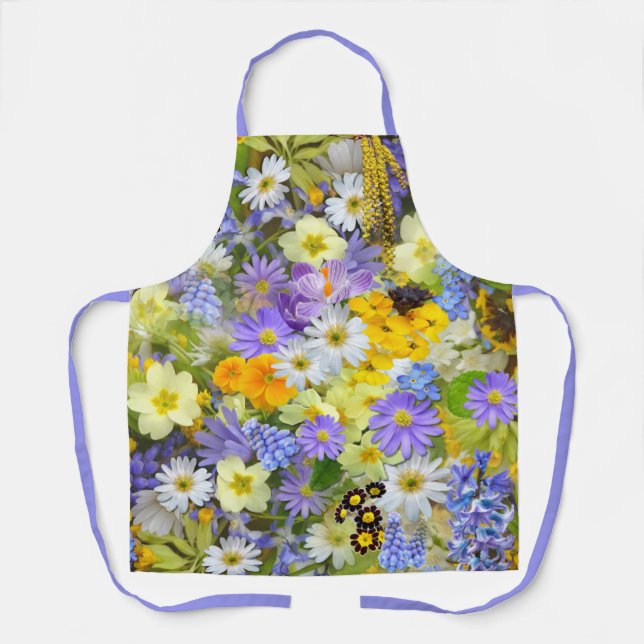 Beautiful Array of Colourful Flowers,  Apron (Front)