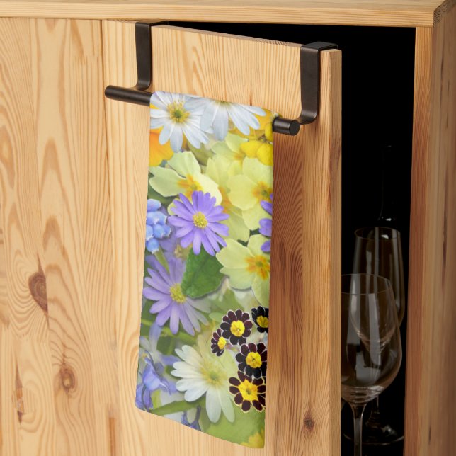 Beautiful Array of Colourful Flowers,  Kitchen Towel (Thirds Fold)