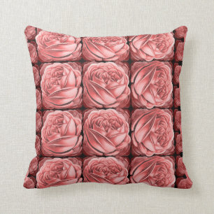 Beautiful Array of Dusty Peach Roses Throw Pillow