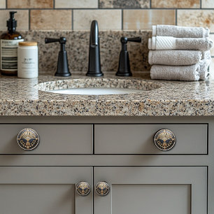 Beautiful Art Deco Elegant Gold & Black Ceramic Knob