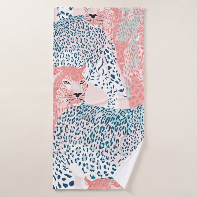 Beautiful art Leopard seamless pattern, abstract a Bath Towel (Bath Towel)