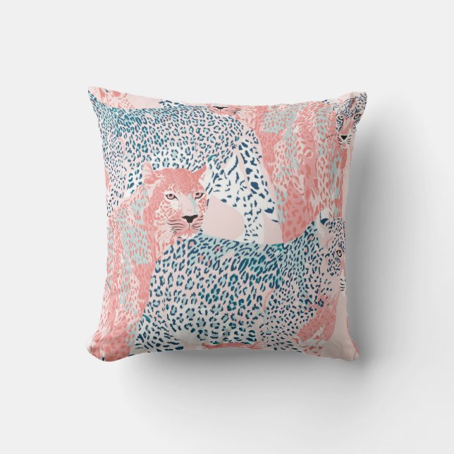 Beautiful art Leopard seamless pattern, abstract a Throw Pillow (Front)