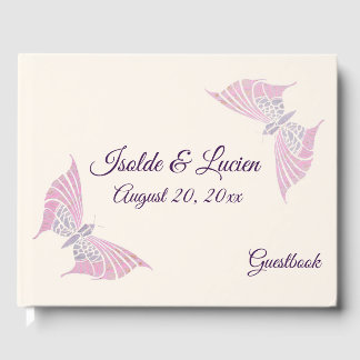 Beautiful Art Nouveau Butterflies Wedding Guest Book