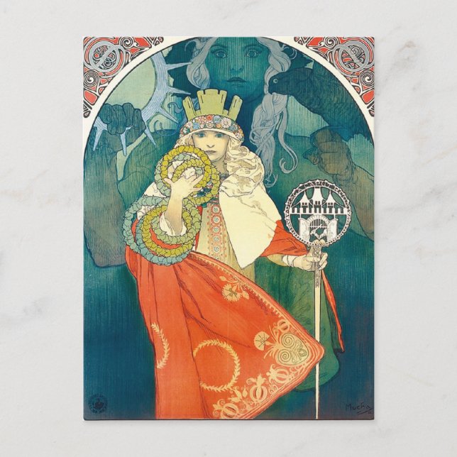 Beautiful Art Nouveau Postcard (Front)