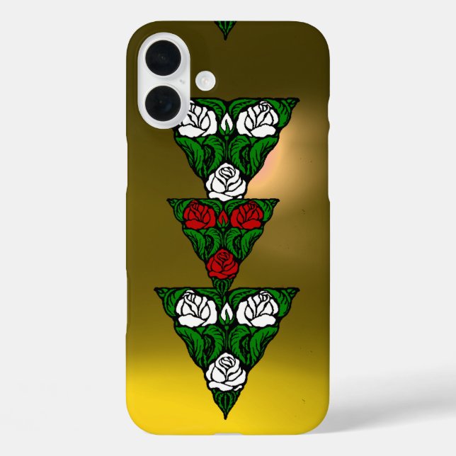 BEAUTIFUL ART NOUVEAU WHITE  RED ROSES TRIANGLE Case-Mate iPhone CASE (Back)