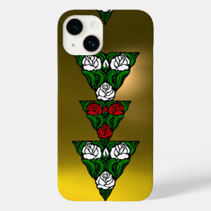BEAUTIFUL ART NOUVEAU WHITE  RED ROSES TRIANGLE Case-Mate iPhone 14 CASE