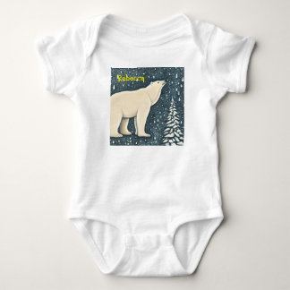 Beautiful Artic Polar Bear Baby Bodysuit