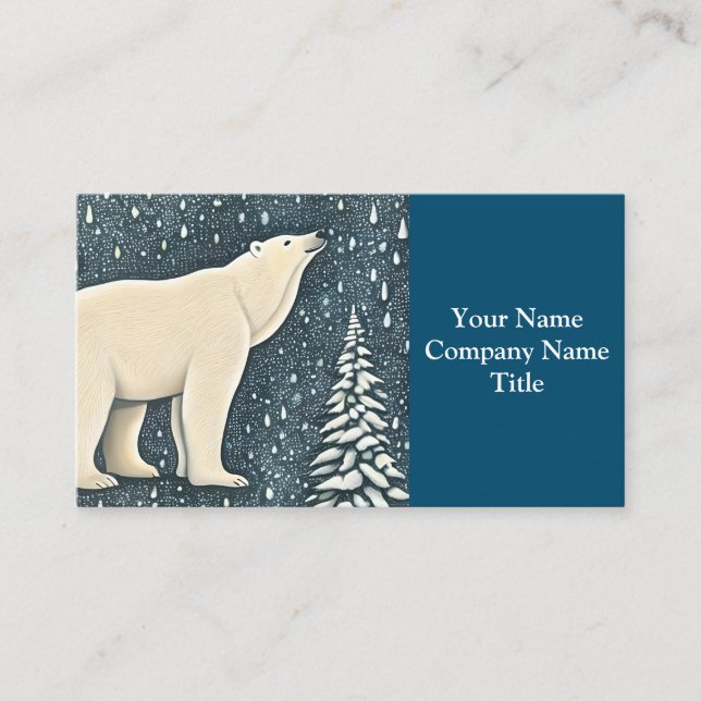 Beautiful Artic Polar Bear Business Card (Front)