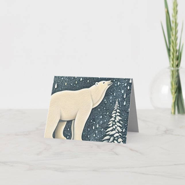 Beautiful Artic Polar Bear Card (Front)