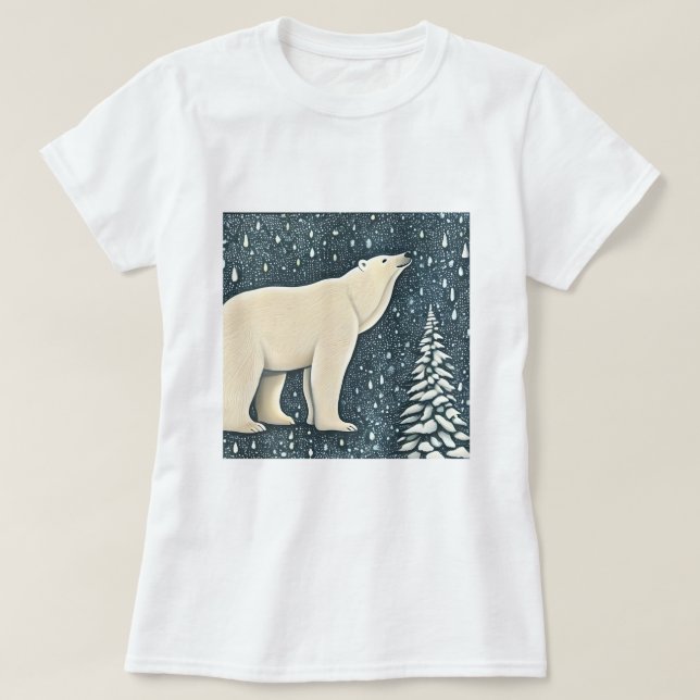 Beautiful Artic Polar Bear T-Shirt (Design Front)