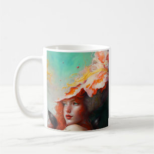 Beautiful Artistic Abstract Red Haired Ginger Girl Coffee Mug
