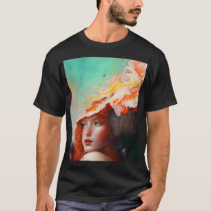 Beautiful Artistic Abstract Red Haired Ginger Girl T-Shirt