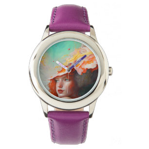 Beautiful Artistic Abstract Red Haired Ginger Girl Watch