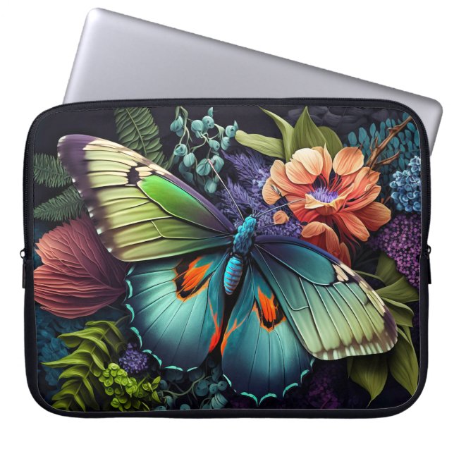 Beautiful Artistic Butterfly Illustration Laptop Sleeve (Front)