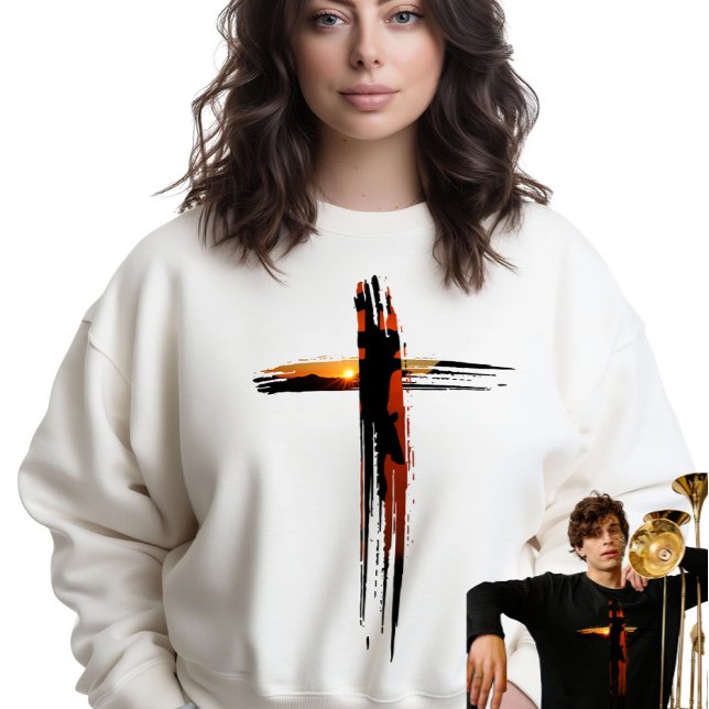 Beautiful Artistic Rustic Christmas Cross Sweatshirt (Creator Uploaded)
